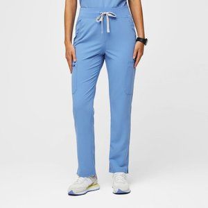 Yola High Waisted 2.0 - Skinny Scrub Pants in Ceil Blue